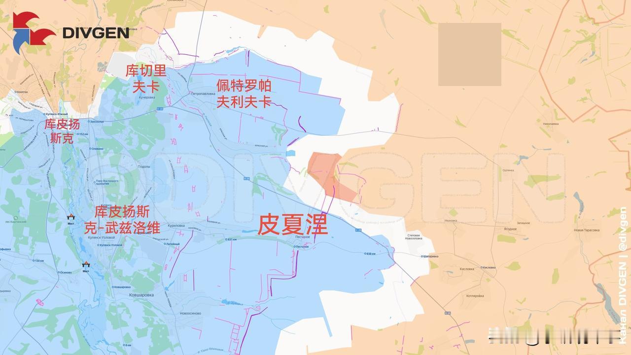 10月6日箭头社更新俄乌战报：图一：俄军突击部队占领了库皮扬斯克方向皮夏涅村