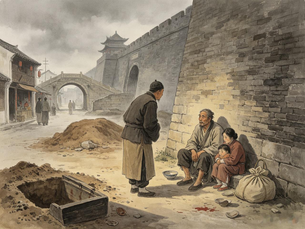 清人笔记中有一则记载：常州有一乞丐，每日携妻带子沿街乞讨。有人问他，既有手有脚，