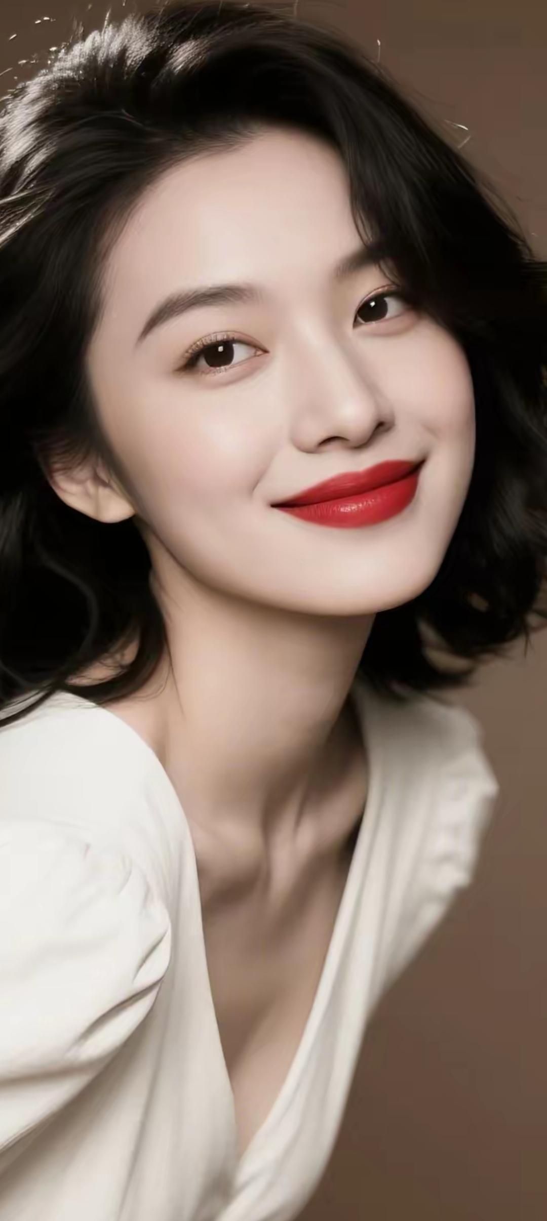 优雅红唇，温柔微笑，散发迷人魅力！