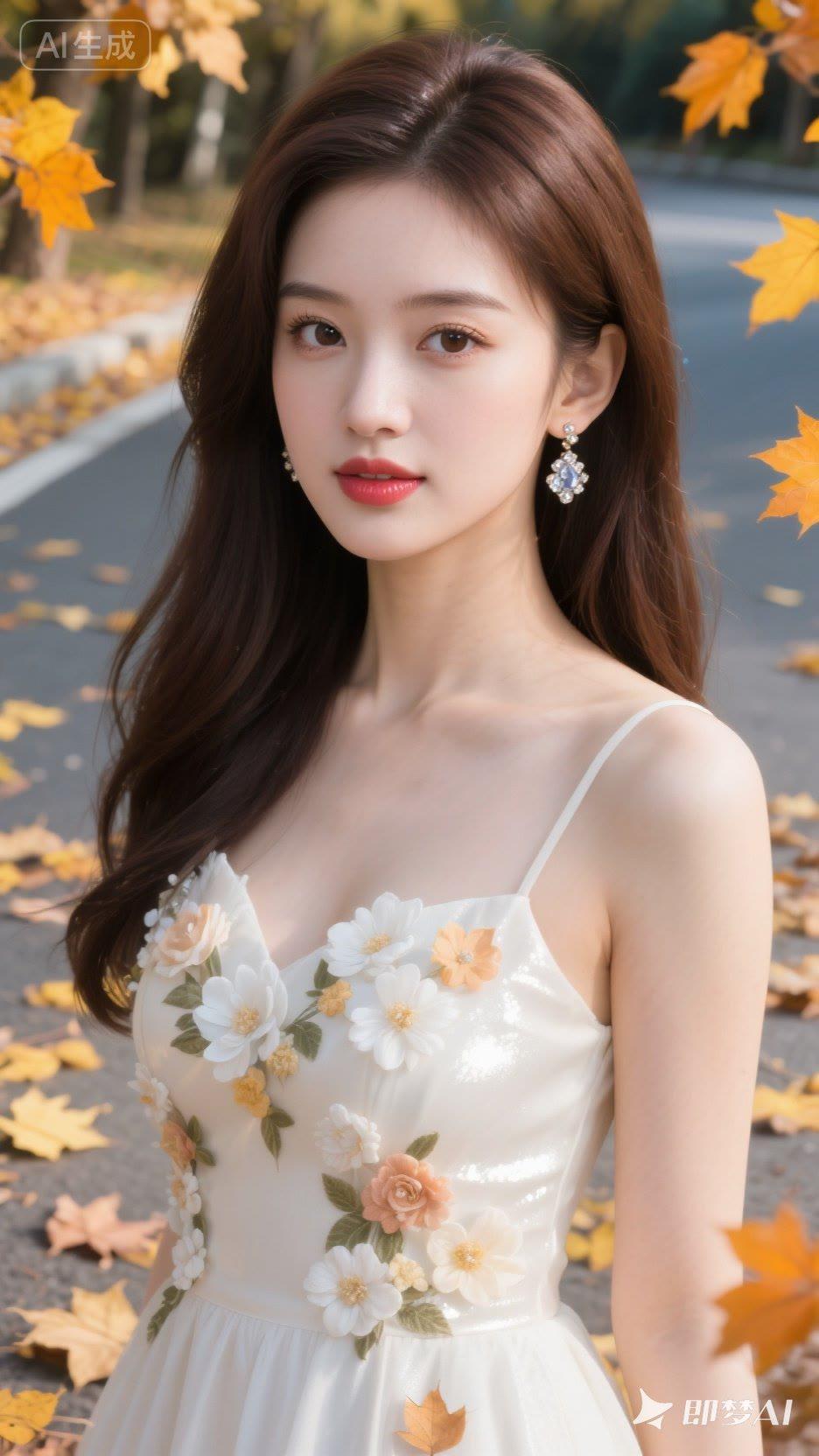 秋日浪漫，落叶飘零，少女心事