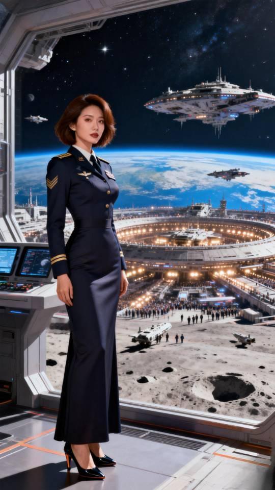 未来星球大战中，星舰上的美女指挥官。星球大战星舰飞船