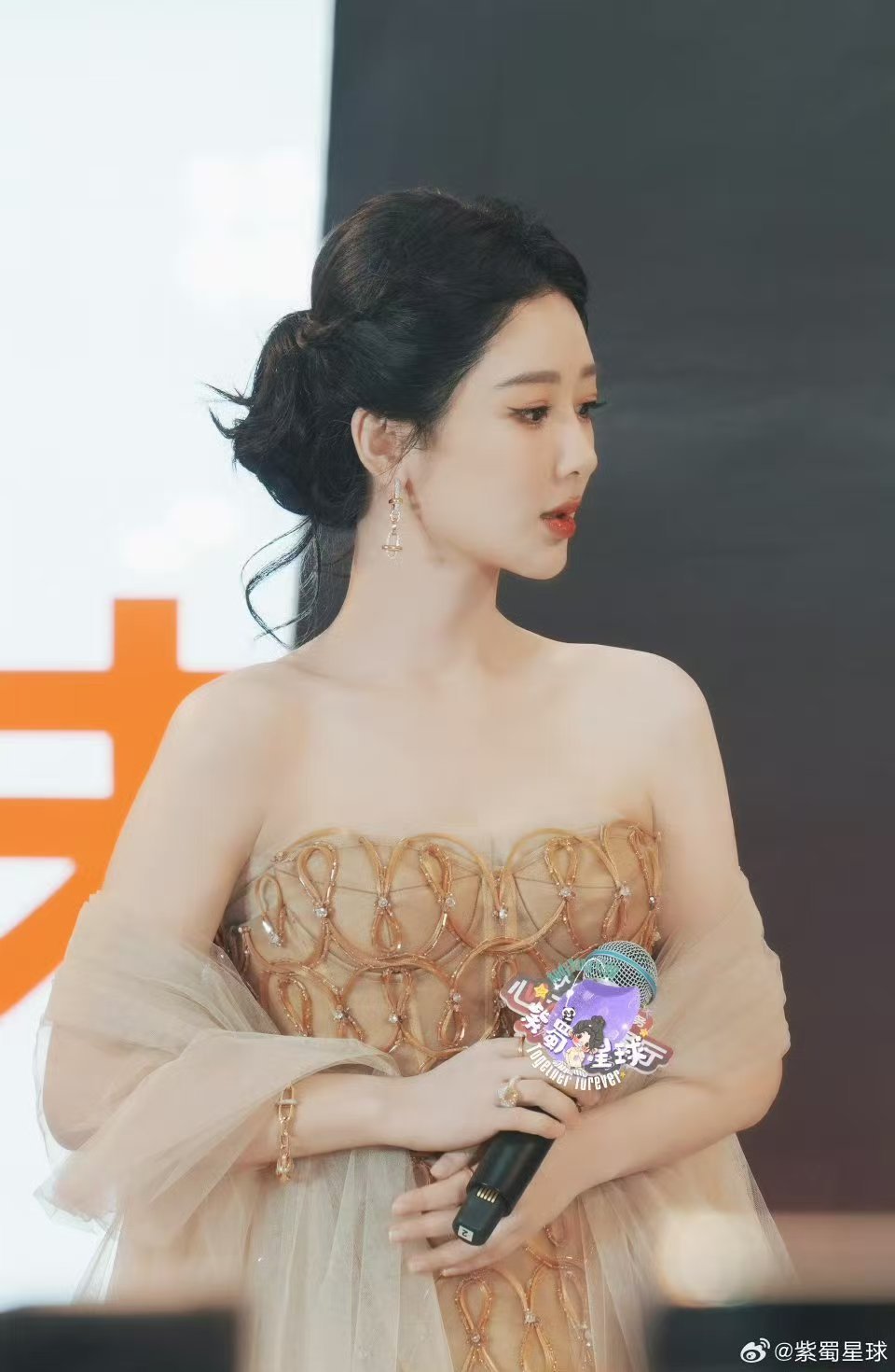 杨紫杨紫视后第一个线下活动造型杨紫有种气血充足的美视后的衣橱又多一件高定，杨紫