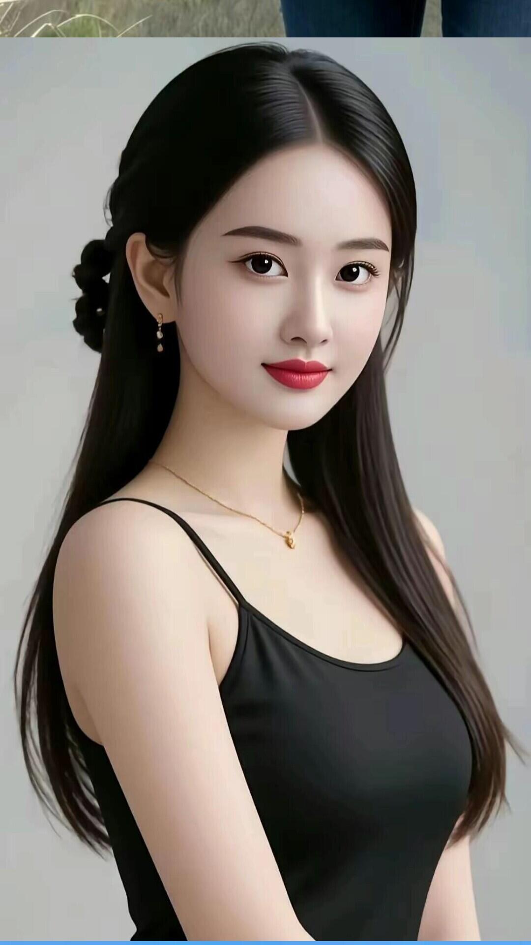 优雅黑裙，甜美笑容，气质女神！💖✨