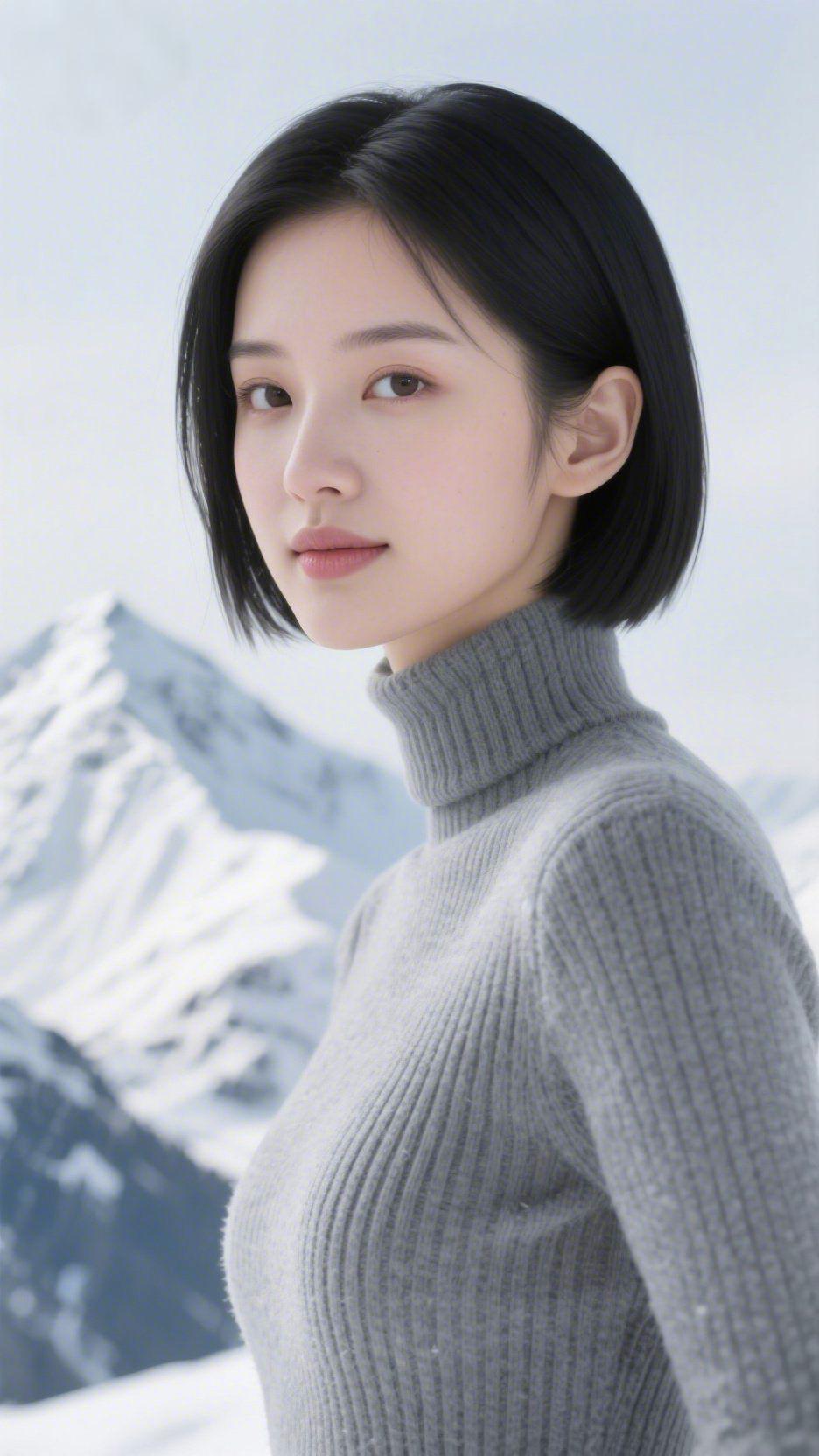 雪山行吟长空湛湛净无埃，叠嶂皑皑入望来。千峰裹素凝寒玉，万壑铺银覆冷苔。