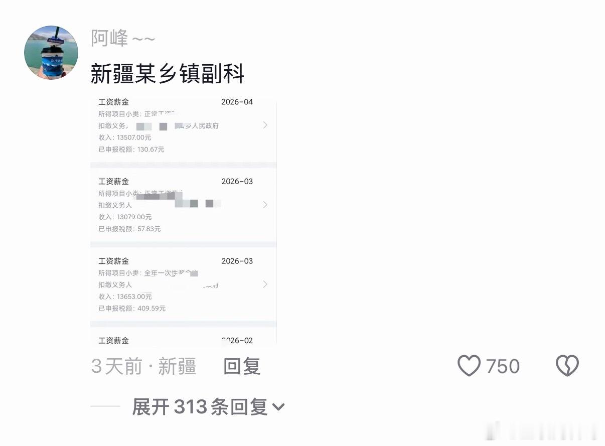新疆乡镇副科级工资待遇！