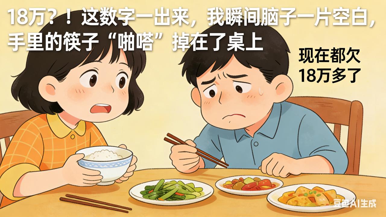 老公吃饭时突然叹气：“咱们欠18万了！”我心咯噔一下。手里的碗都差点