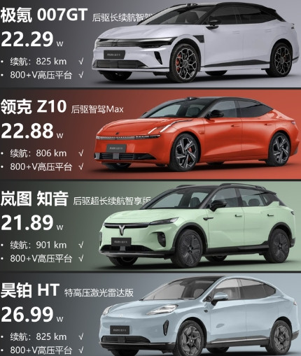 如果选购纯电车的标准定在800+V高压平台➕800+km续航,电耗低，续航长,既