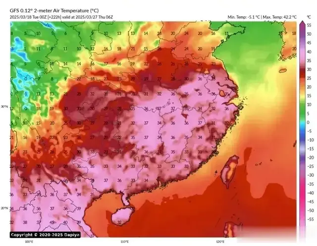 极端回暖开启! 大范围30℃以上高温提示出现;分析: 警惕强对流!