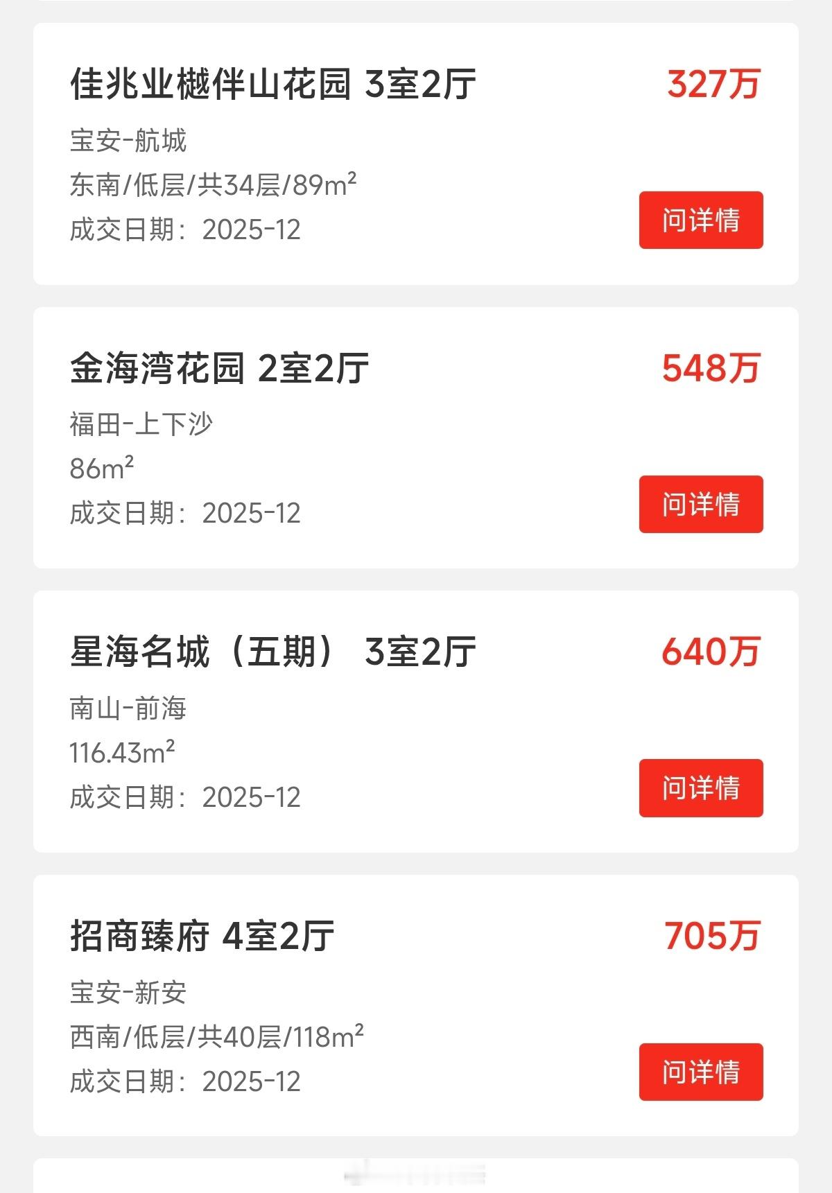 宝安招商臻府118平705万成交，单价5.9万，一手业主买过来970万左右。97