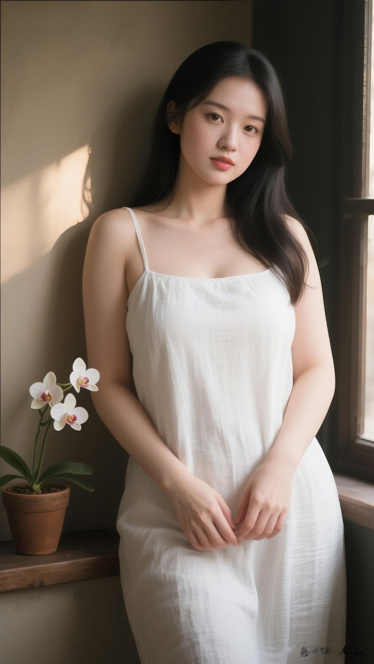 静倚窗前，花影入梦。什么样的穿搭看着就很舒服温柔时光，静谧如你