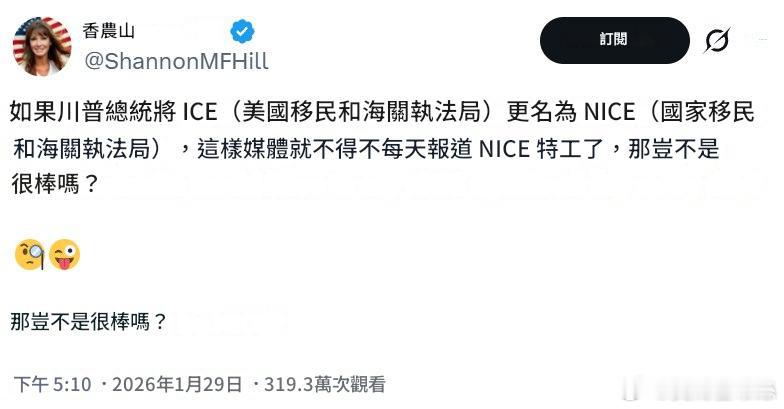 有人提議把ICE改名為NICE