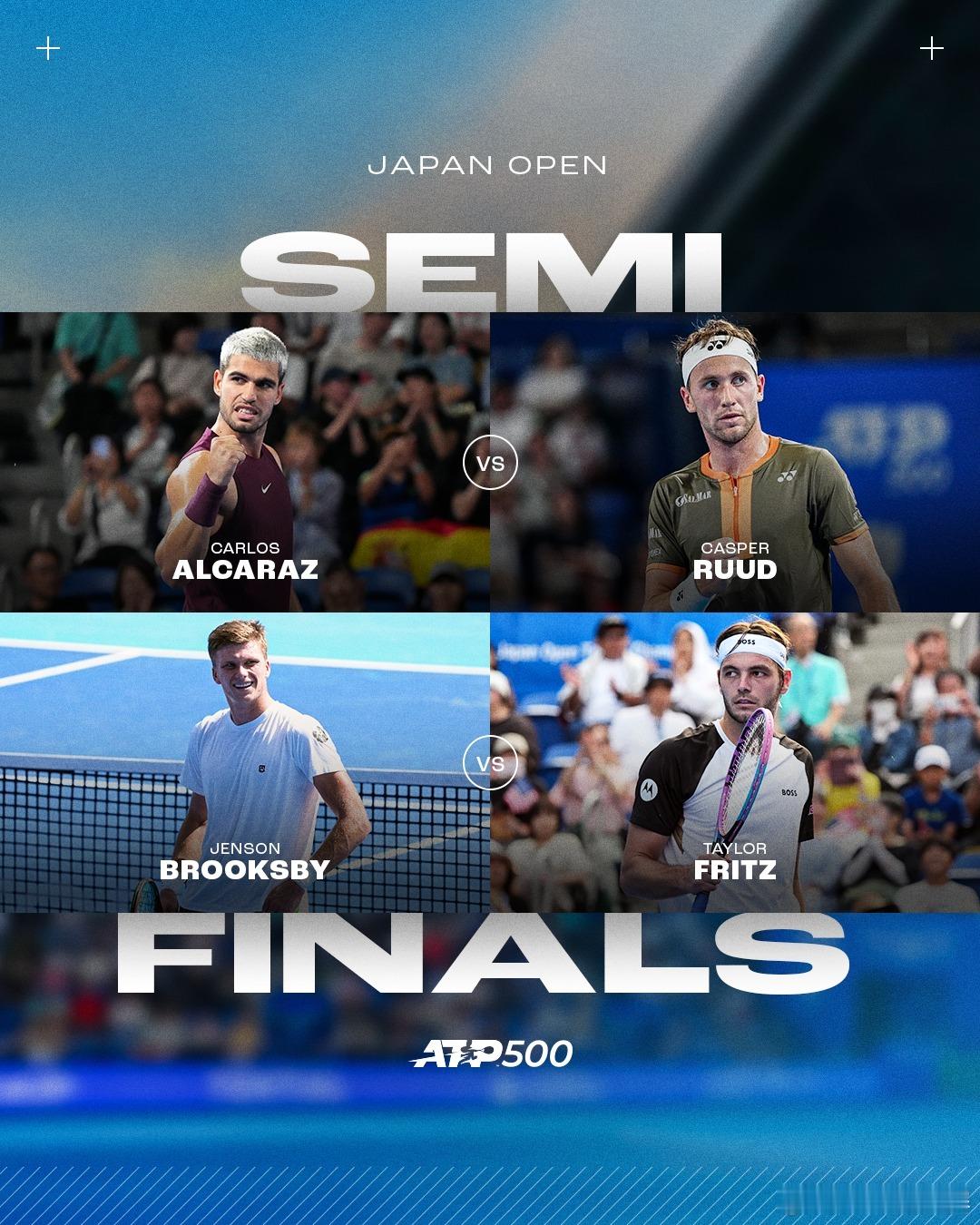 ATP500东京站1/4决赛赛果👇阿尔卡拉斯[1]6264布兰登·中岛