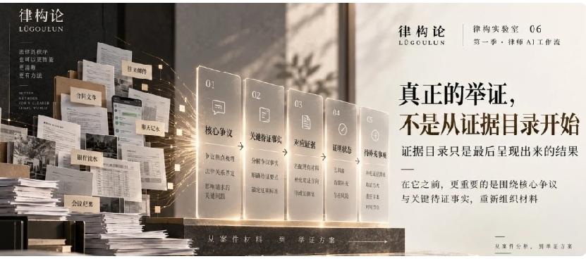 真正的举证，从来不是从证据目录开始很多法律从业者存在误区：认为举证工作，就