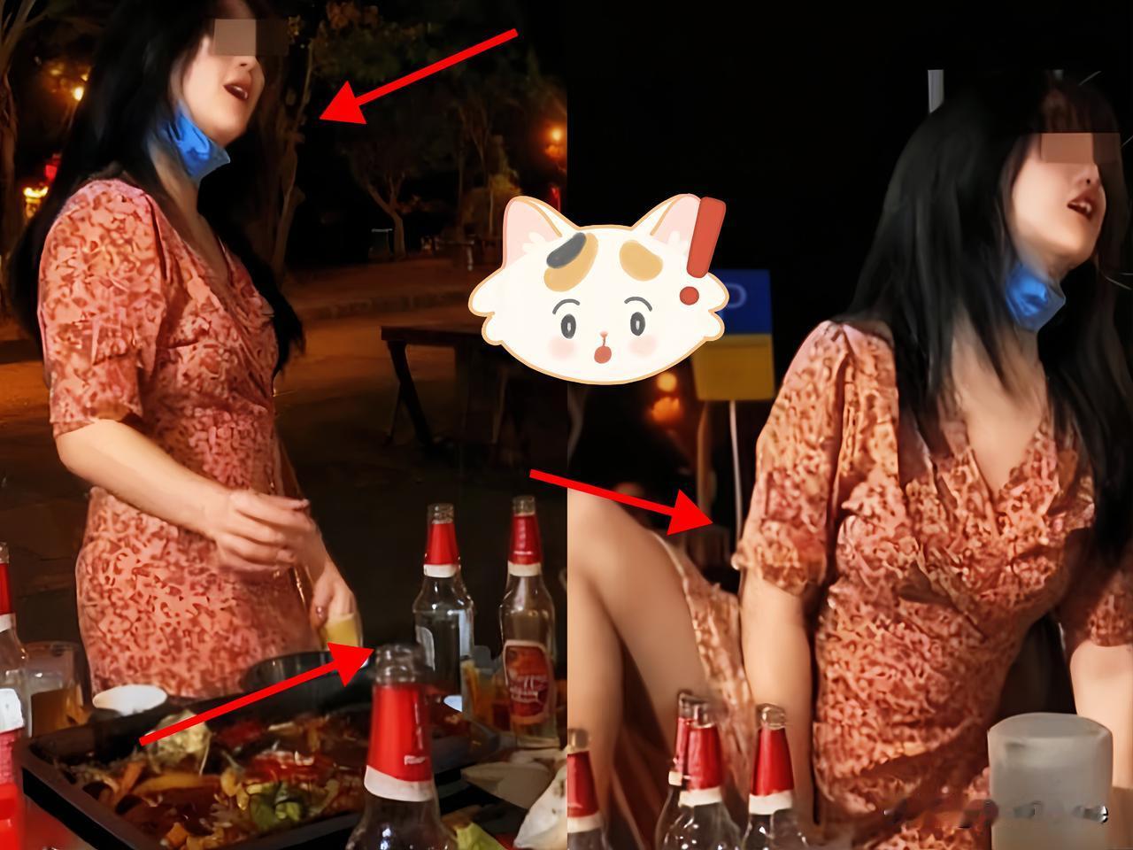 女人也疯狂，尤其是酒后，看看这位喝醉了之后，在众目睽睽之下的失态行为，很吸引眼球