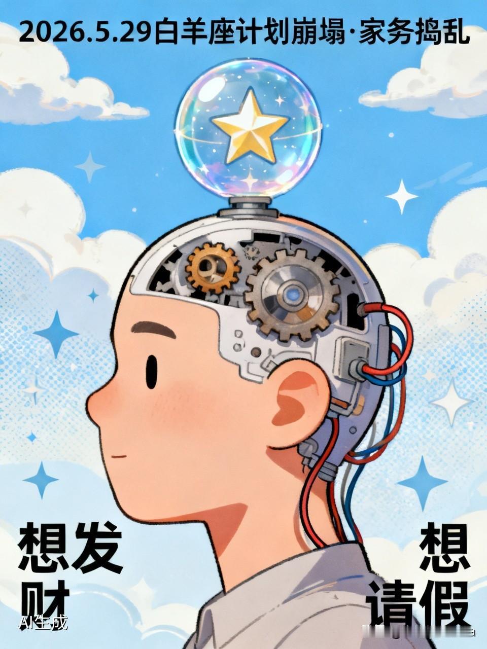 2026年5月29日，白羊座计划容易崩塌，家务还来捣乱，心里一边想辞职流浪，一边
