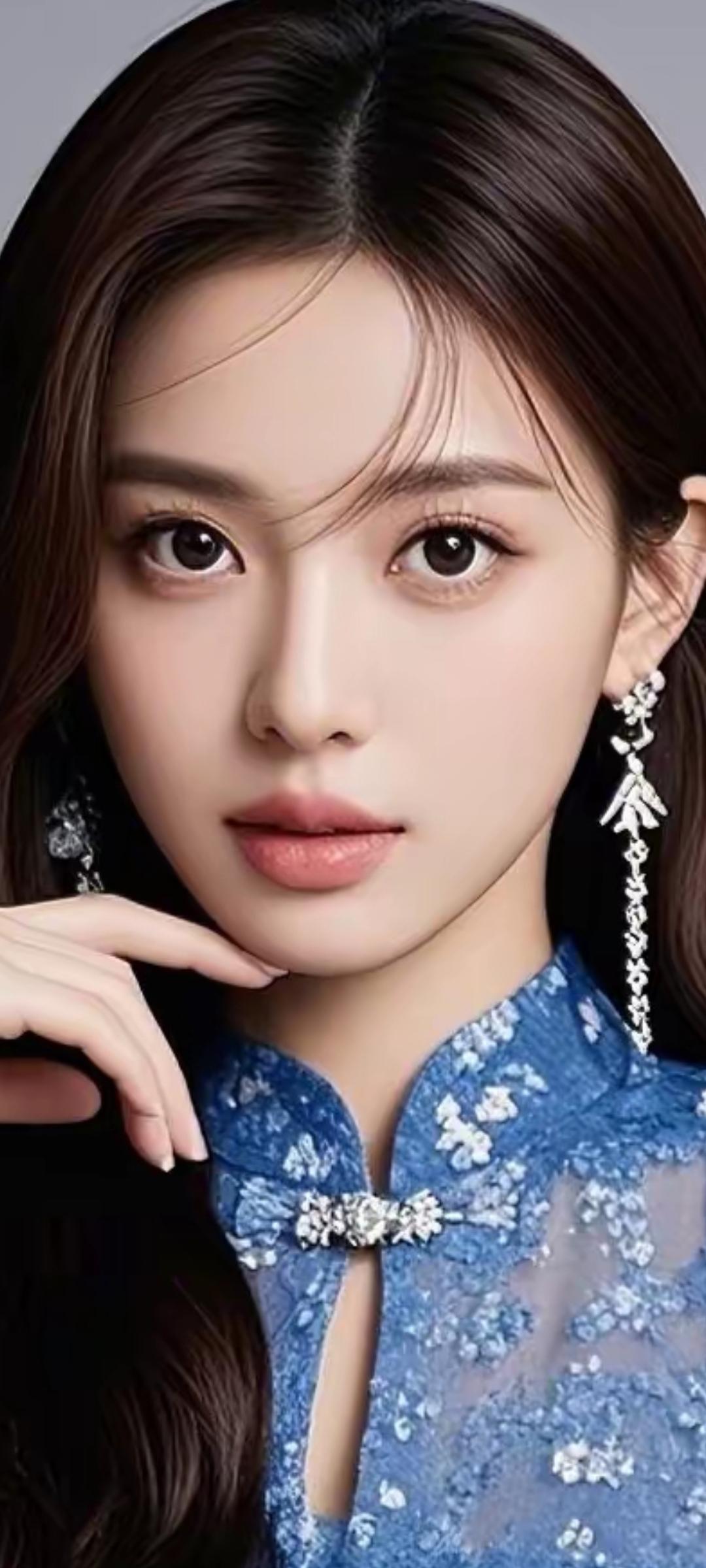 优雅蓝裙，闪耀珠宝，气质女神！