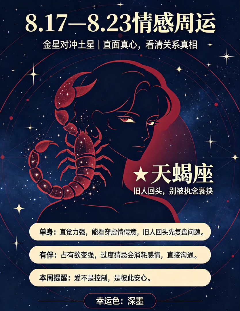 （8.17—8.23）本周，十二星座情感运势周运十二星座新一周好运十二星座一周