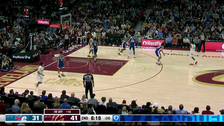 骑士超级球星哈登真是太“嚣张”啦！在今天骑士主场迎战76人的比赛中，当时比赛进行