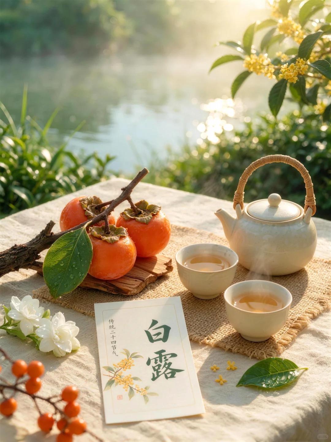 《鹧鸪天・白露》露染疏林覆浅霜，金风漫卷送新凉。蝉声渐远尘嚣静，木叶初摇岁