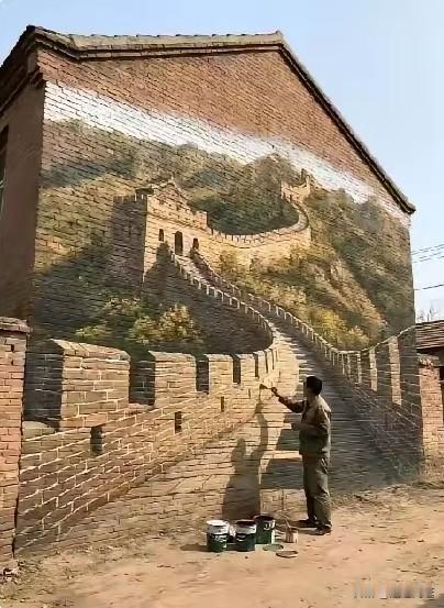 吴承言是真的牛！上次画天安门，大家以为是实拍图；这次的万里长城，直接给我看愣了