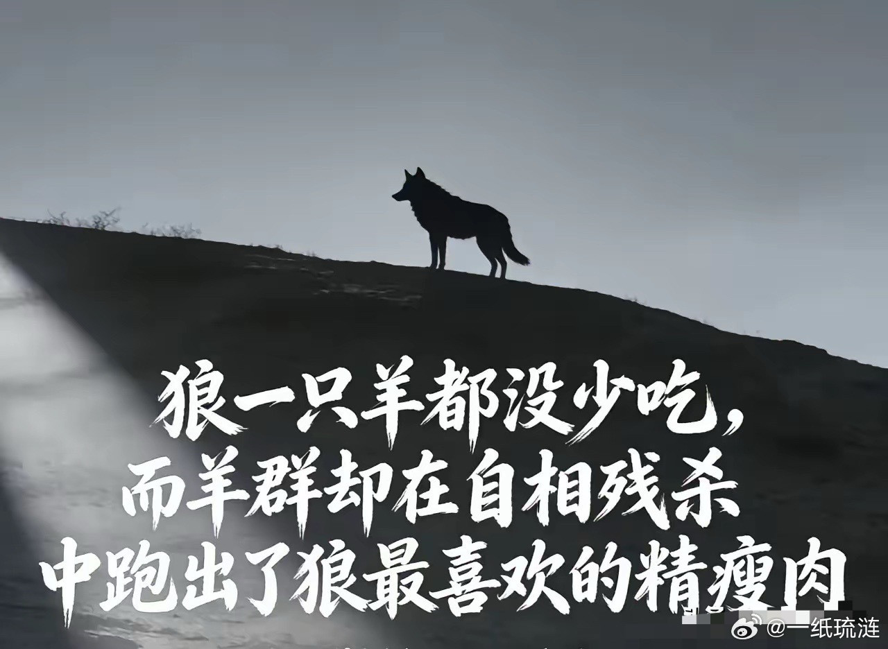狼给羊立了个规矩：每天跑得最慢的那只羊，会被吃掉。于是，羊群不再研究如何对抗狼，