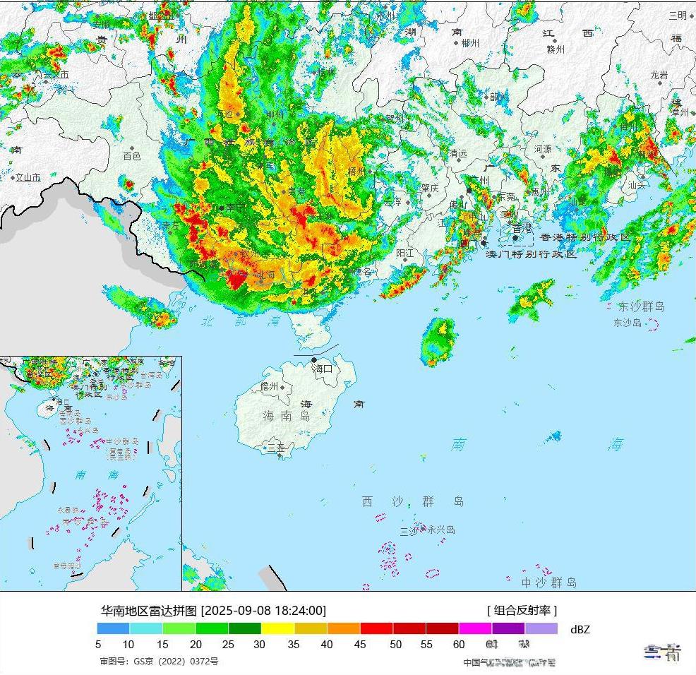 台风“塔巴”超预期偏北，广西将出现大范围大暴雨局地特大暴雨今天上午，台风“塔巴