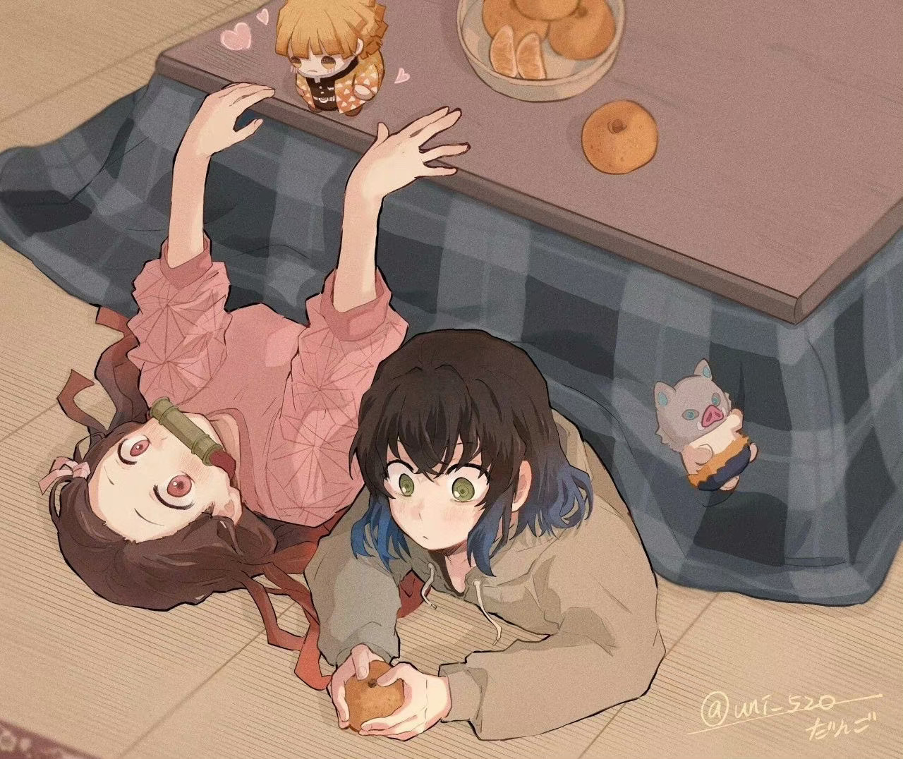 鬼灭之刃可爱双人图！©️：uni_520