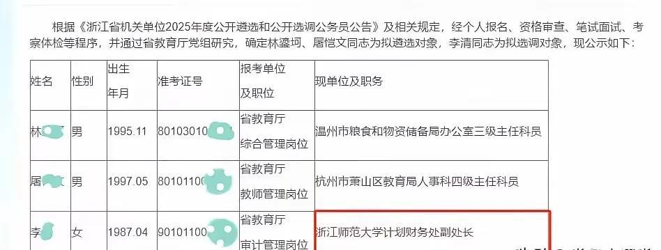 我认为，从师范大学财务处副处长遴选到省教育厅，虽然是从事业编制人员变成公务员，但