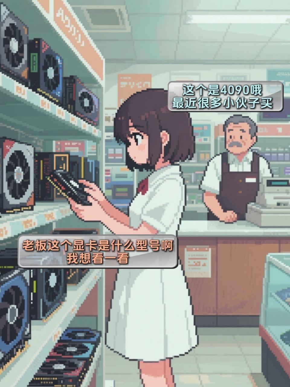 海苔遇到热热的饭团就不会脆脆的啦。像素画