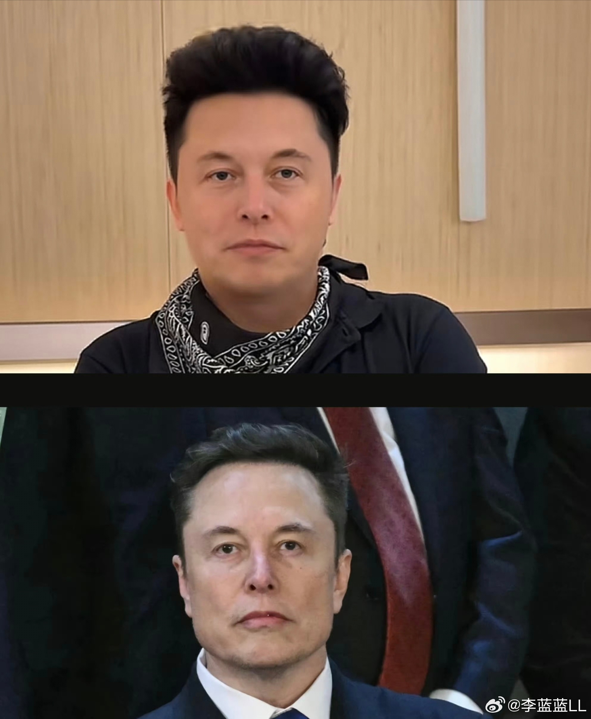 马斯克怀疑自己有中国血统哈哈哈哈，中国版马斯克你们觉得像不像？[捂脸哭]​​​