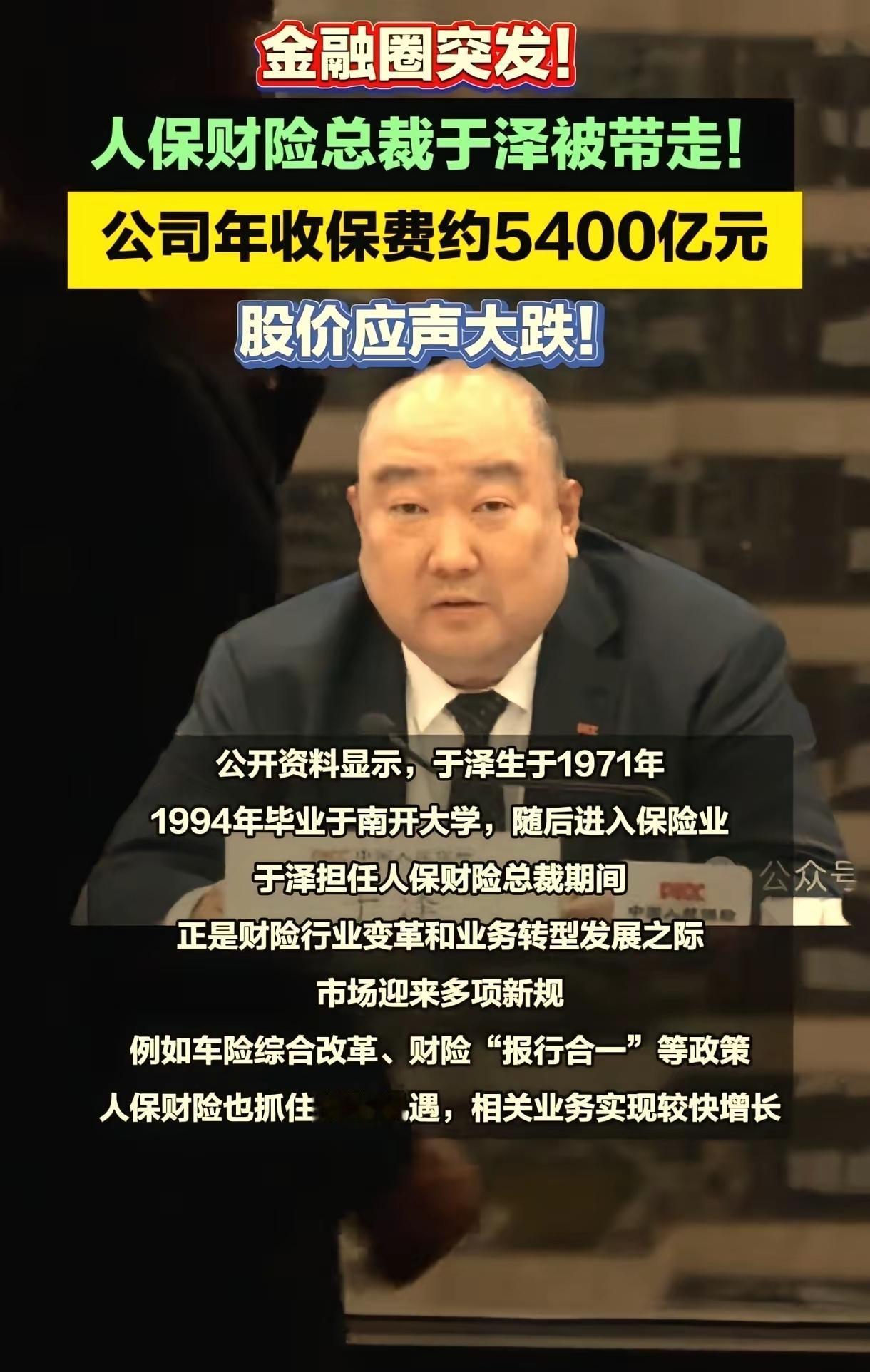 “鸽王”于泽，因为调查“栽了跟头”。“鸽王”于泽的另一个身份是人保财险总裁。养