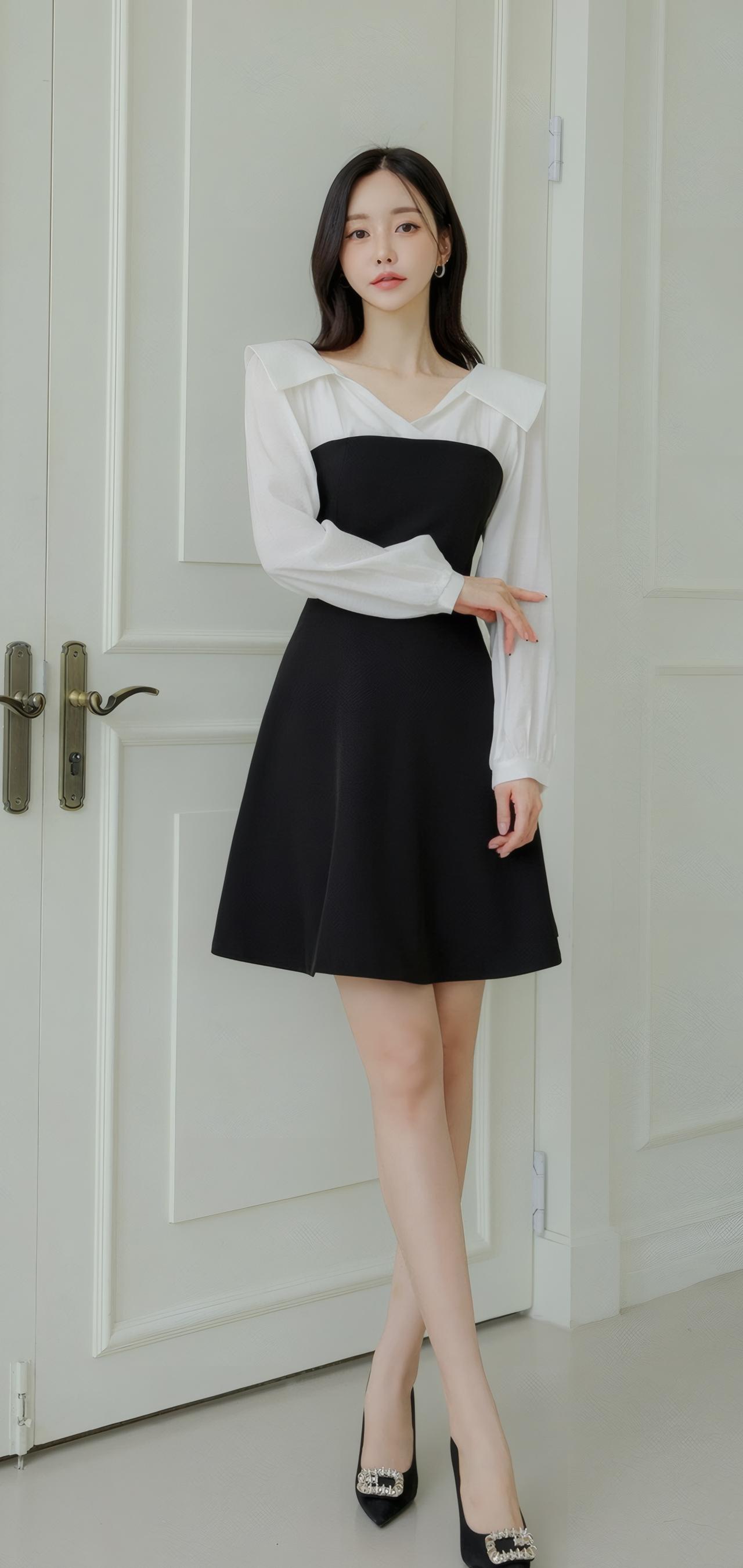 优雅黑白连衣裙，简约时尚，尽显女性魅力！👗💃🏻