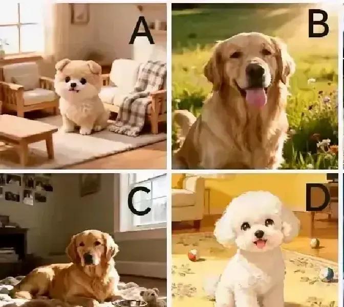 刷到一条“选小狗测下个月好事”的短视频，四只毛孩子排排坐，配文说挑一只就能提前知