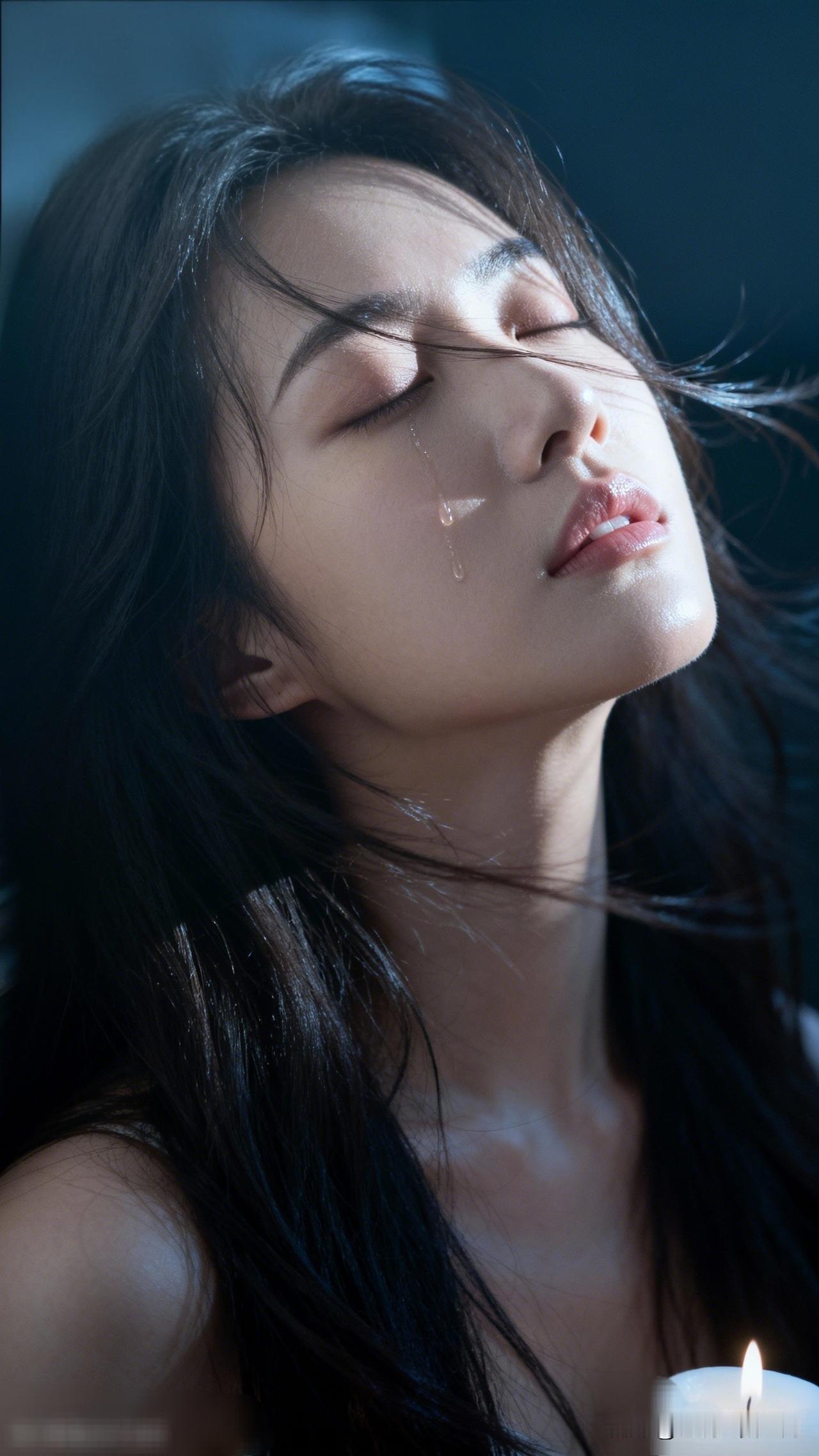 泪落如珠，情深似海。分享唯美照片闭眼流泪的瞬间，捕捉到她内心深处的情感波动。