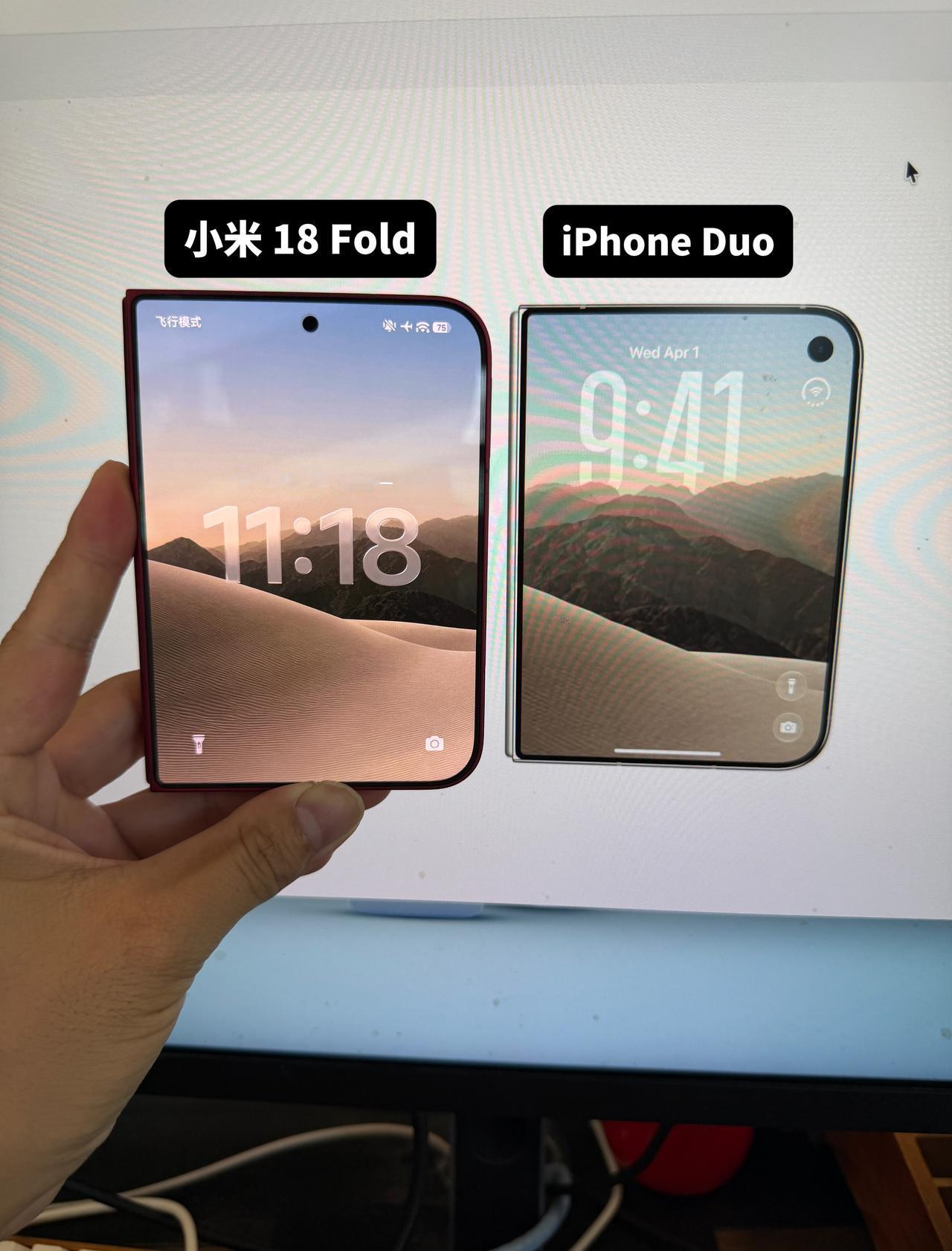 小米中折叠这次算是赢麻了，网上有很多人说苹果折叠屏iPhoneDuo抄袭小米