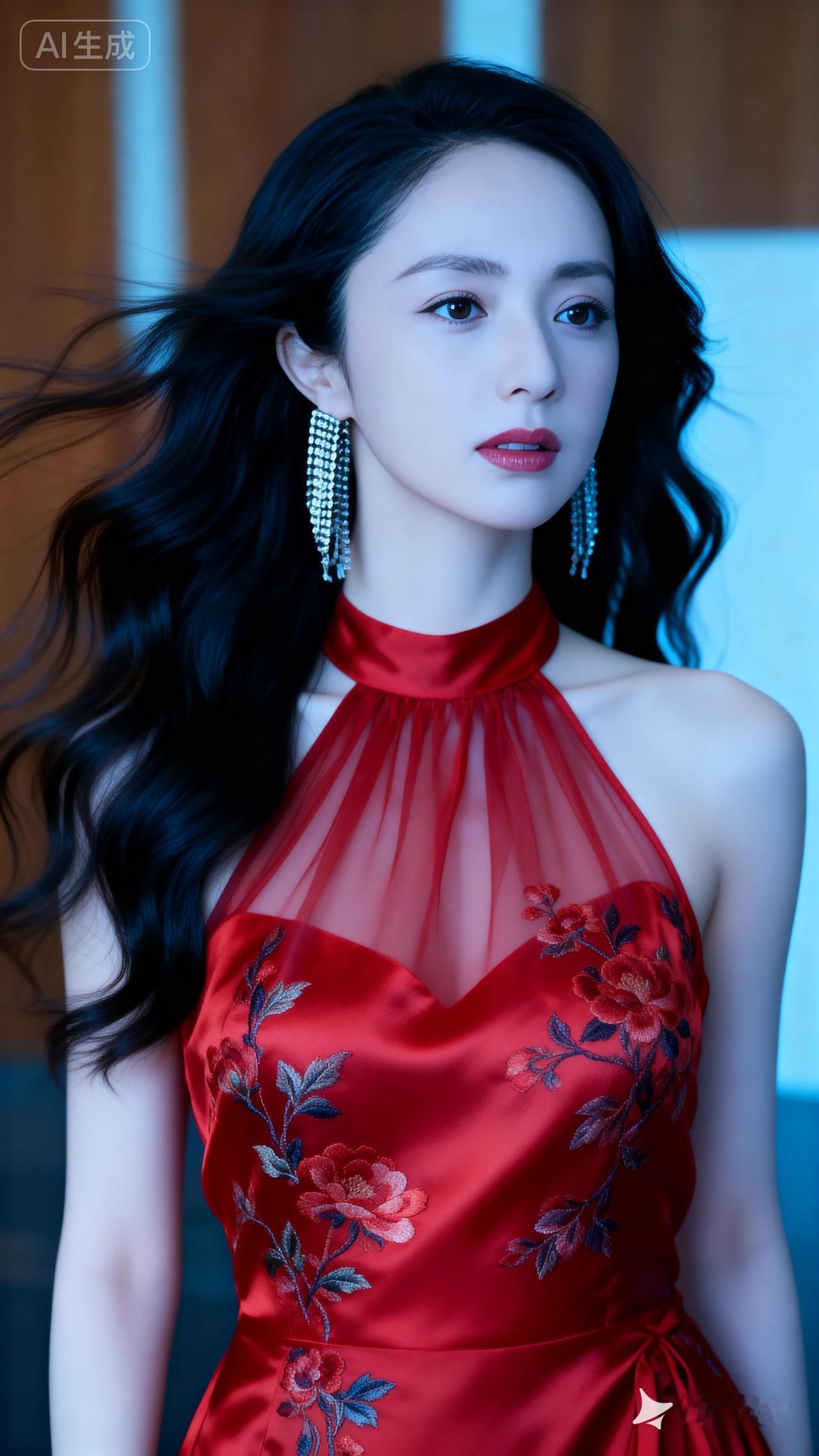 优雅红裙，尽显东方魅力！