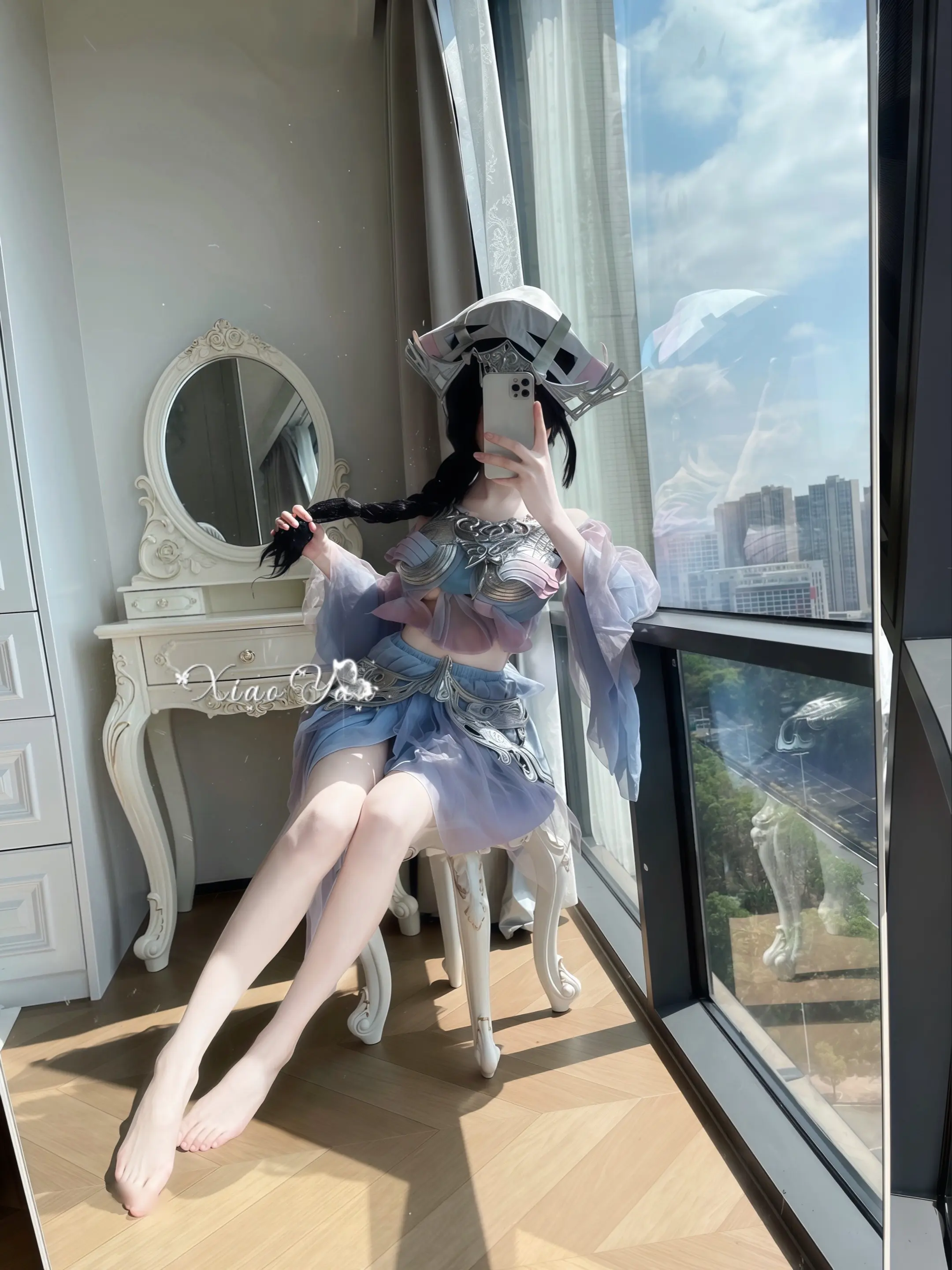 西施 乘鲤谣 cos试衣 对镜拍