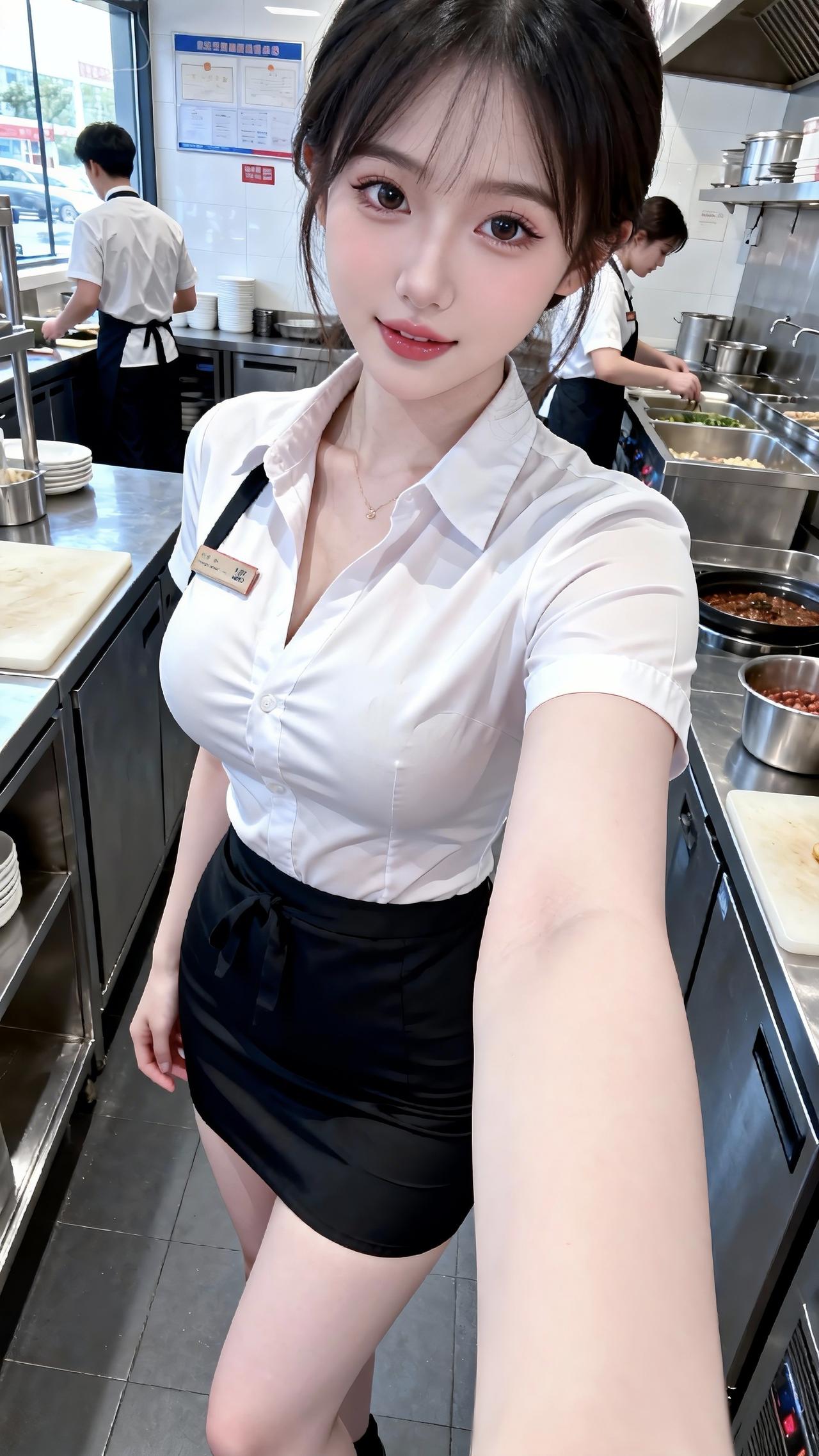 纯天然美女系列吃个饭还有仙女服务[玫瑰]