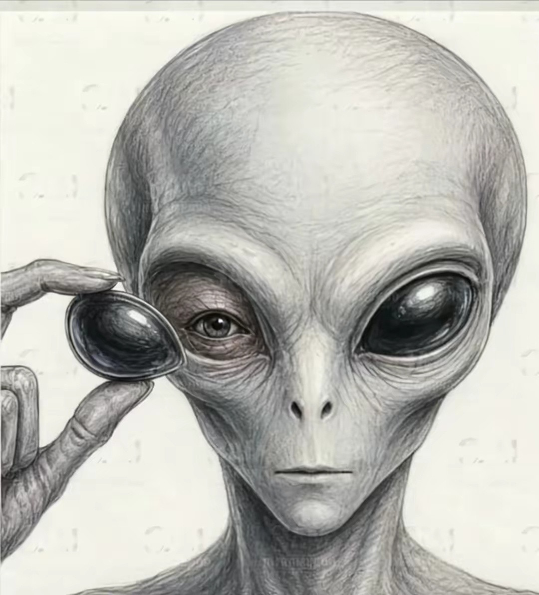 小灰人标志性的巨型黑色大眼，或许正是其生物机器人身份的铁证！科幻