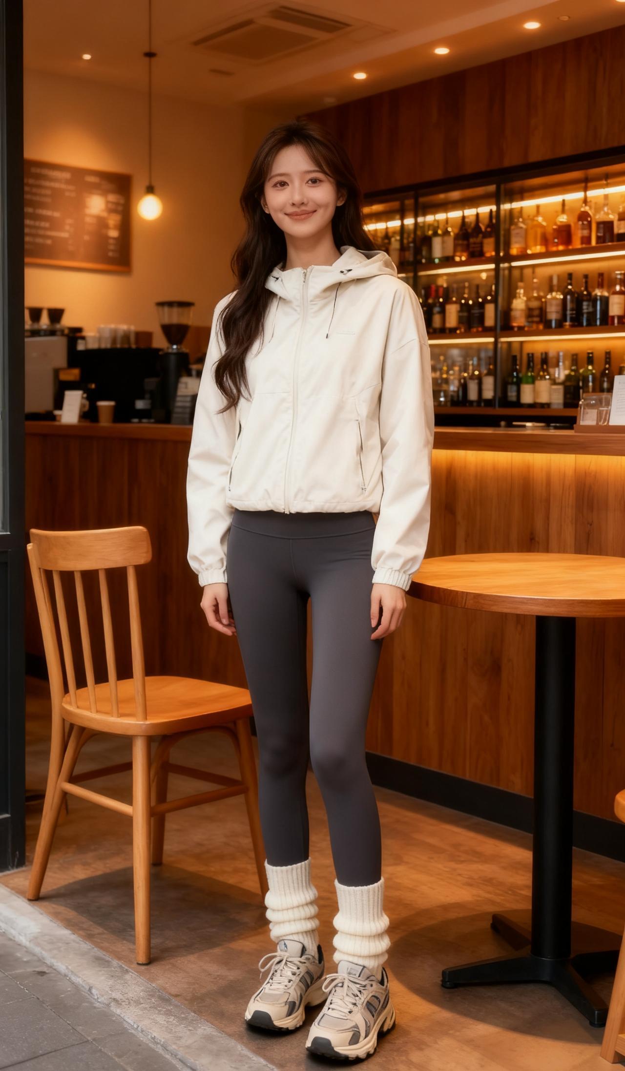 鲨鱼裤这样外穿，还是很好看的。