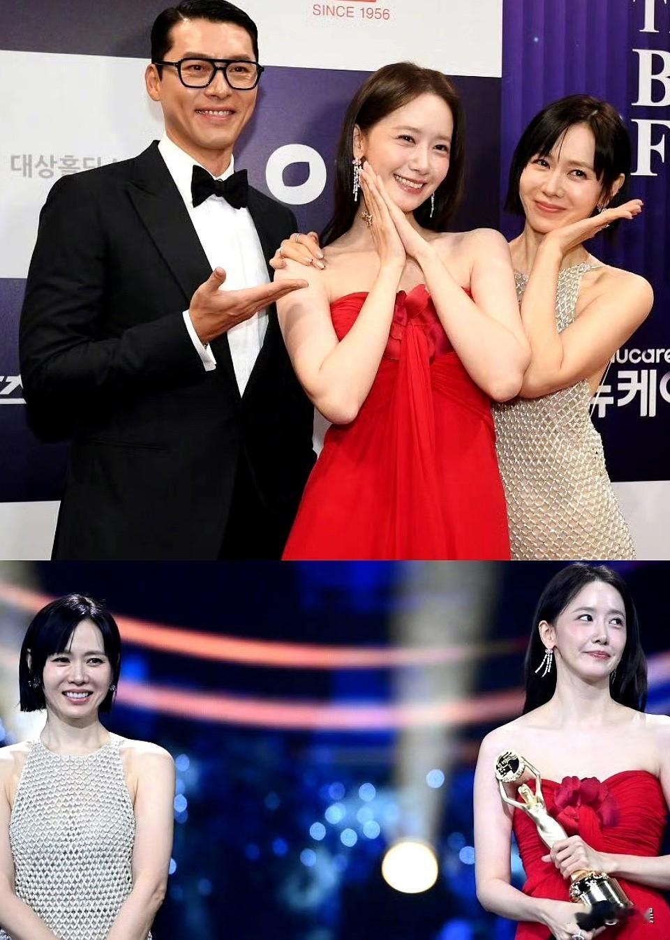 玄彬孙艺珍林允儿三人生赢家合照来啦！他们真的非常像一家人，姐姐、姐夫、妹妹。