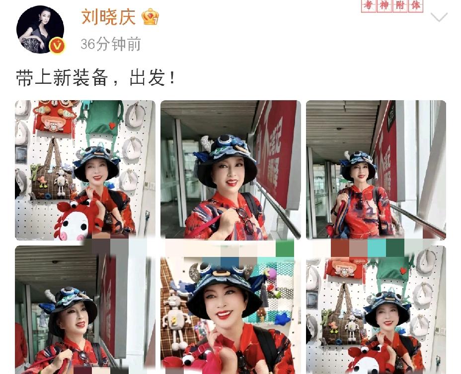 刘晓庆开心发文4月7日晚上，刘晓庆开心发文：“带上新装备，出发！”短短几个字