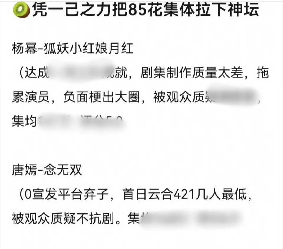我建议给🌰加上：达成四连扑成就，算上电影就是七连扑，口碑票房均扑街。（因为其