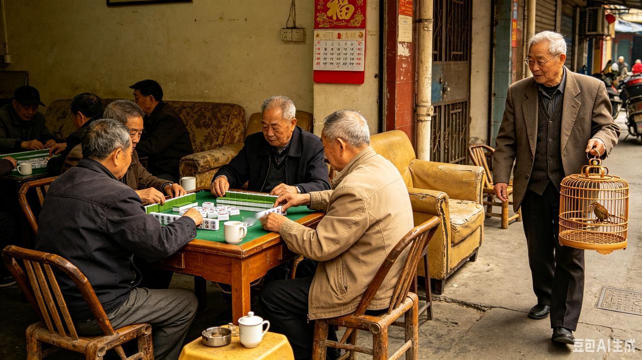 现实太真实！小区麻将馆里，藏着退休人群的差距不知道大家发现没，各个小区里的