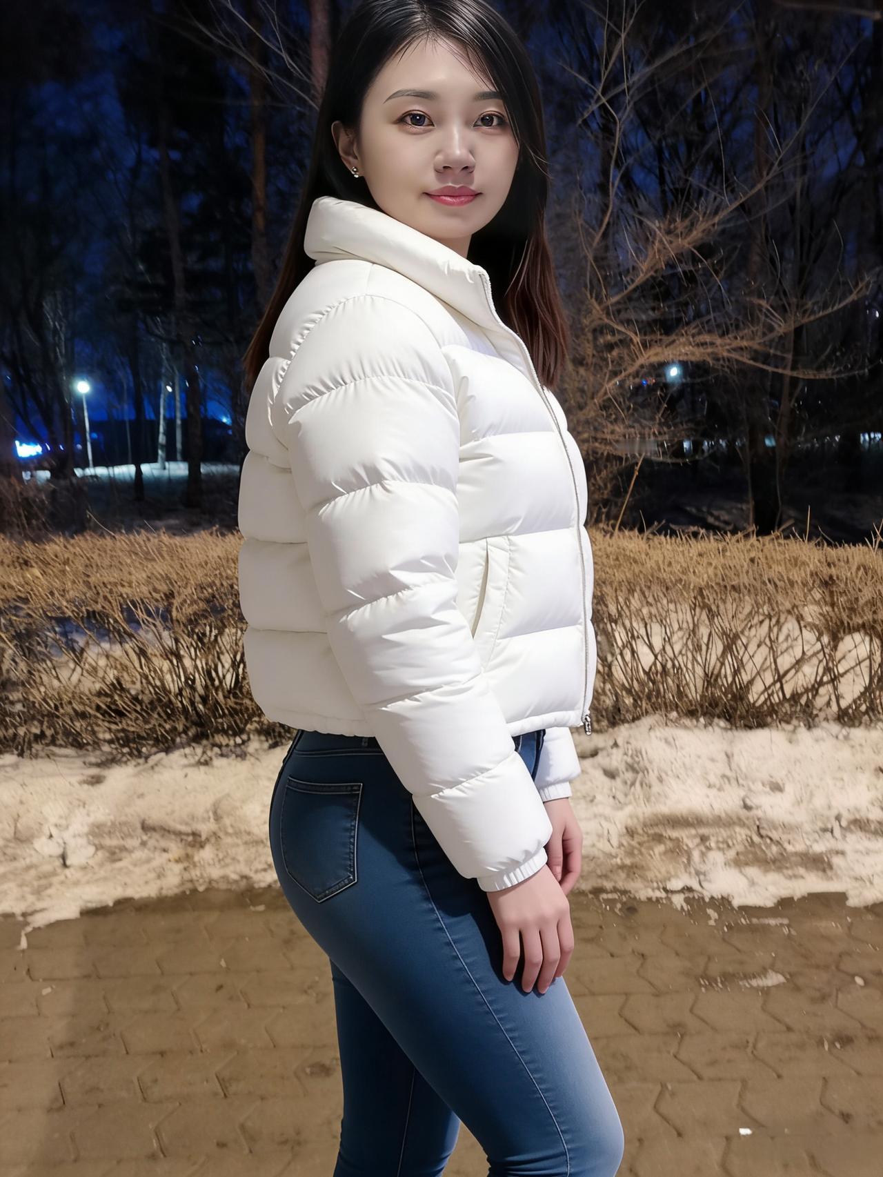 暮色苍茫凝远树，寒星暗坠平芜。白衣翩立雪痕疏。眉弯藏暖意，眸底盛星湖。玉指