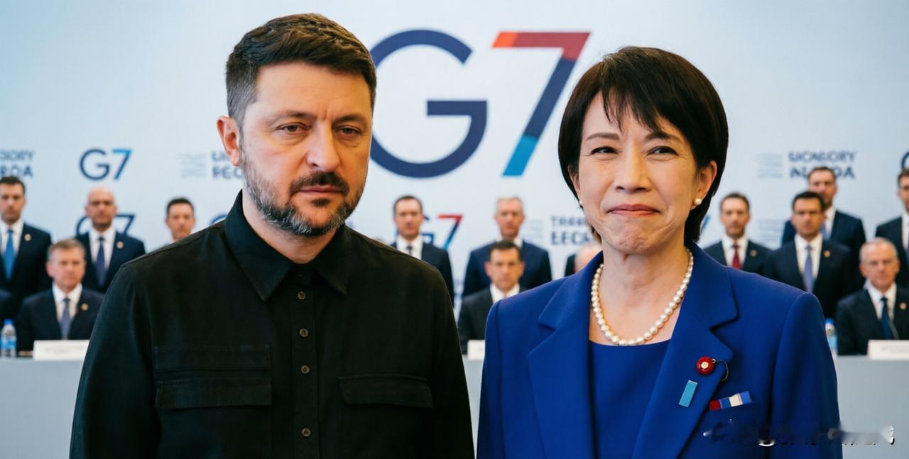 G7峰会里最尴尬的两人，应该是泽连斯基和高市早苗吧。这两位在G7峰会里有点格