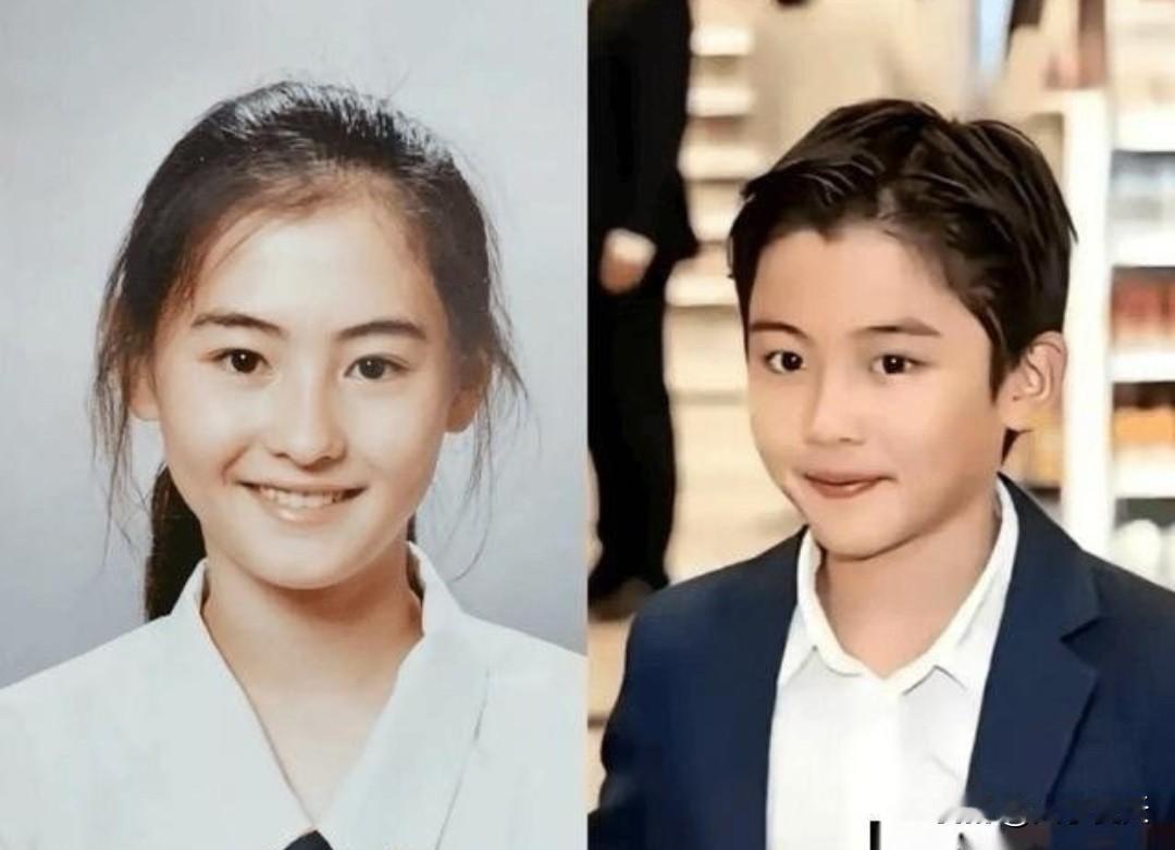 张柏芝小儿子好像妈妈童年，6岁小王子帅气的模样，应该是遗传了爸爸的优良基因​​
