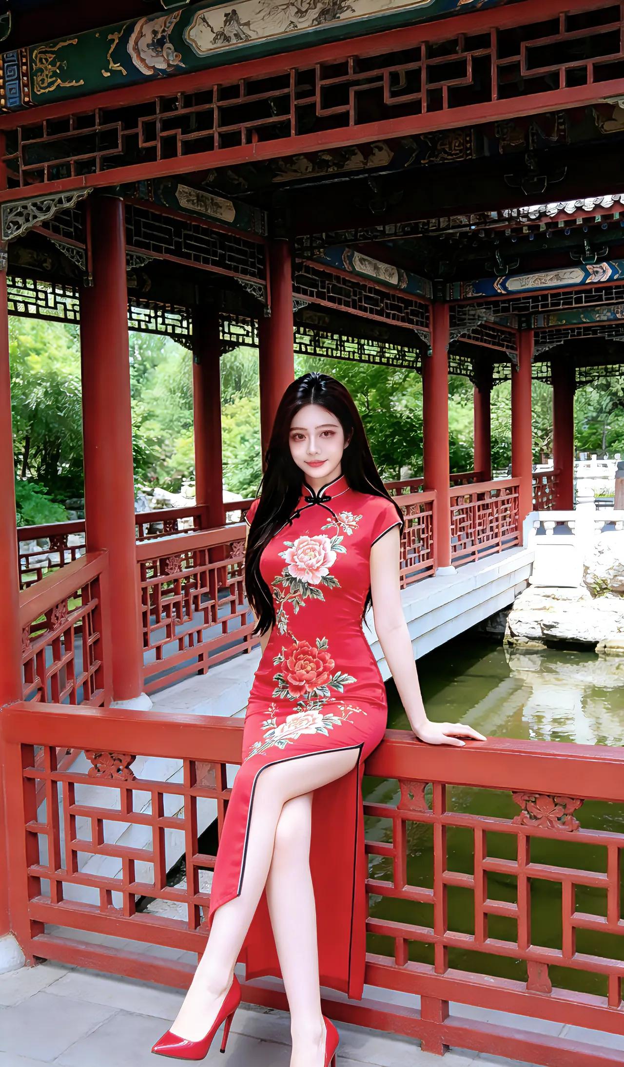 塞鸿秋·旗袍廿七八岁知风雅，红袍一袭江南画。不随俗态争妍冶，自含风骨凝温