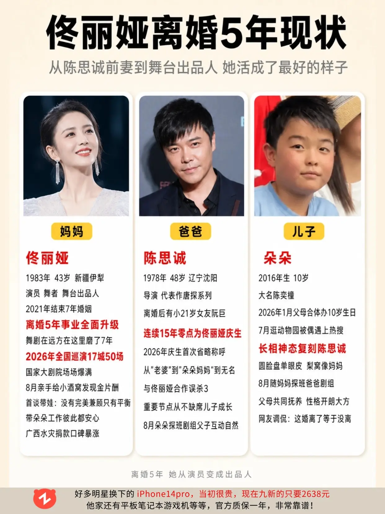 佟丽娅离婚 5 年现状：与陈思诚共同育儿。