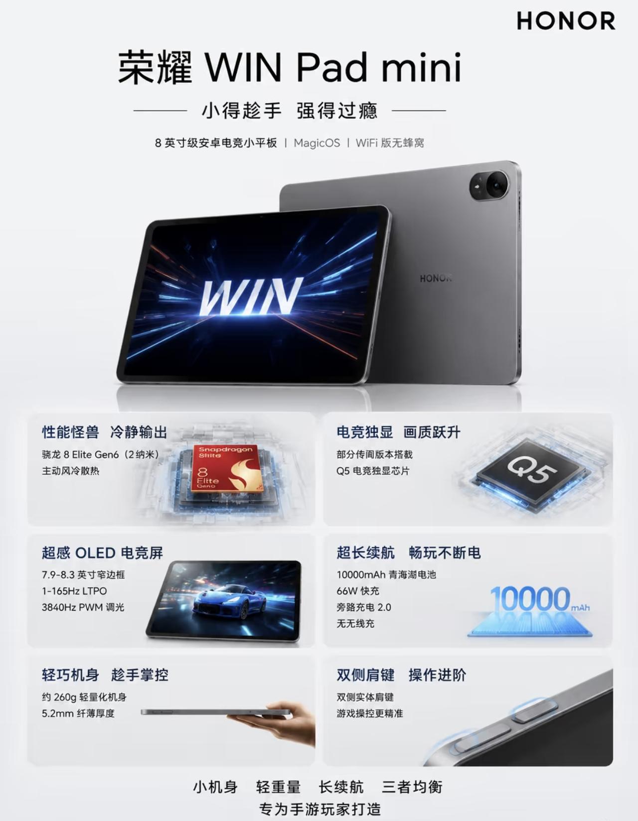 荣耀WINPadmini一堆参数流出，看完我直接心动了👀先划重点！爆